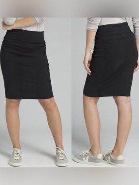 prAna Beaker Knit Hemp Pencil Skirt Charcoal Black Medium